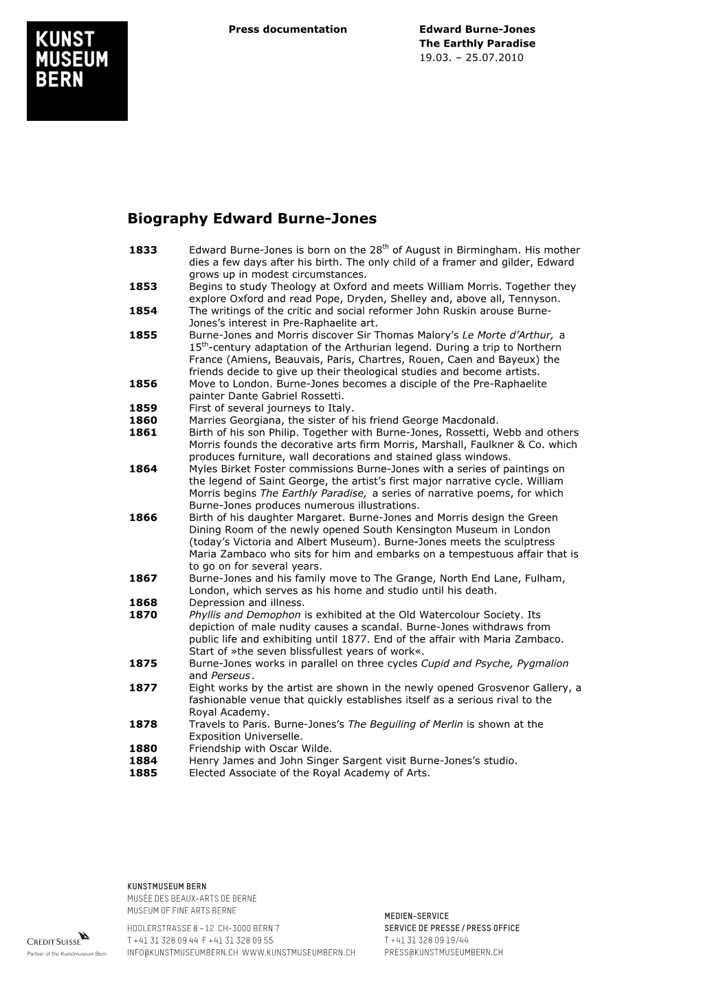 Biography Edward Burne-Jones