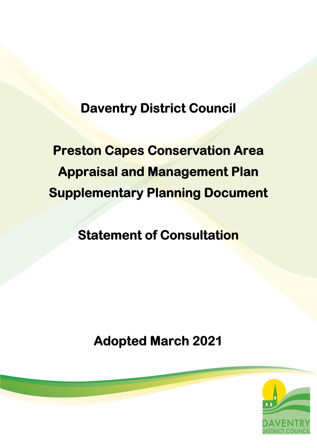 Preston Capes Statement of Consultation