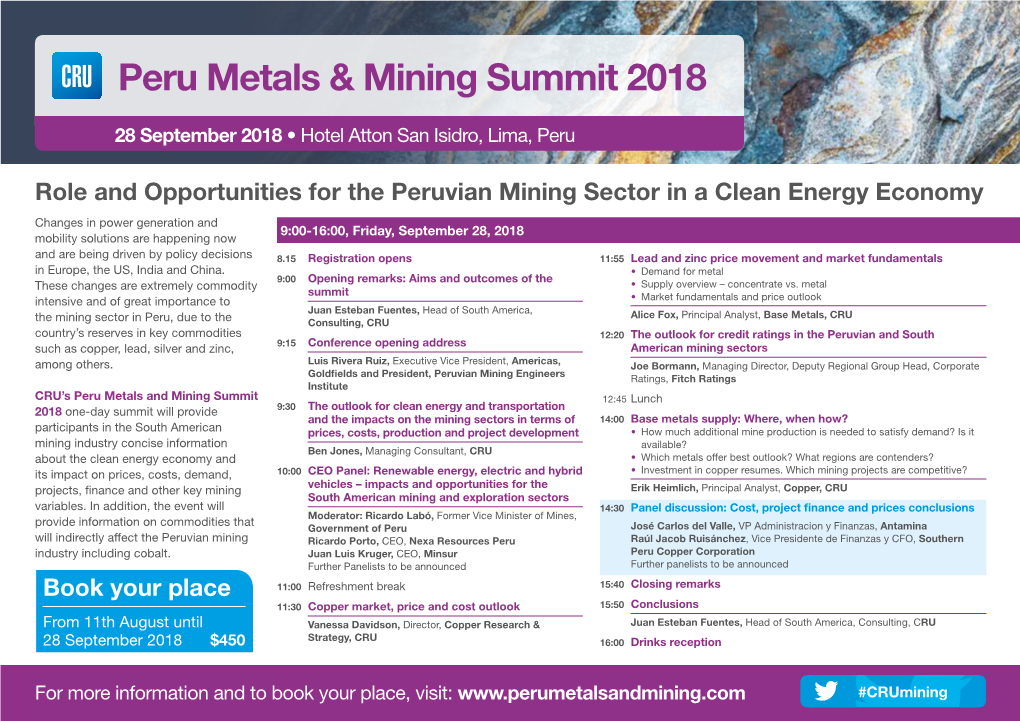 Peru Metals & Mining Summit 2018