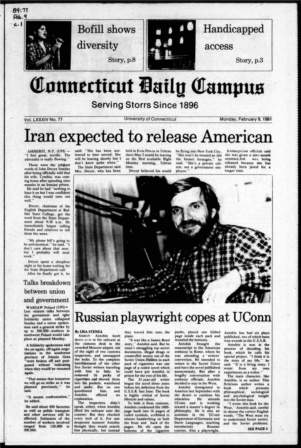 Iran Expected to Release American AMHERST, N.Y
