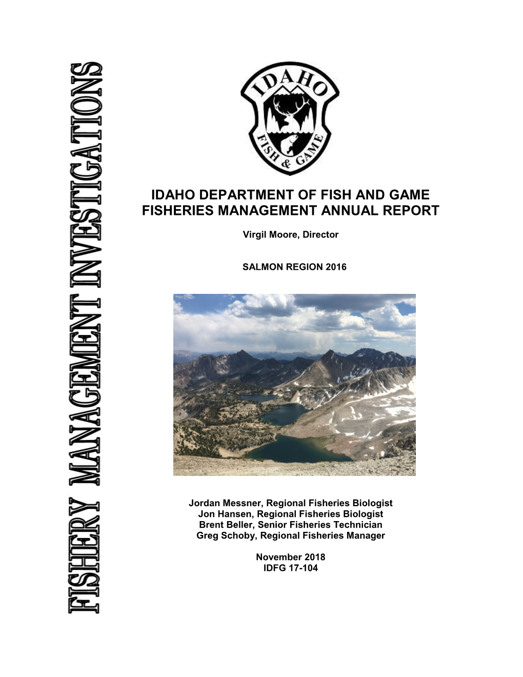 Idaho Department of Fish and Game Fisheries Management Annual Report