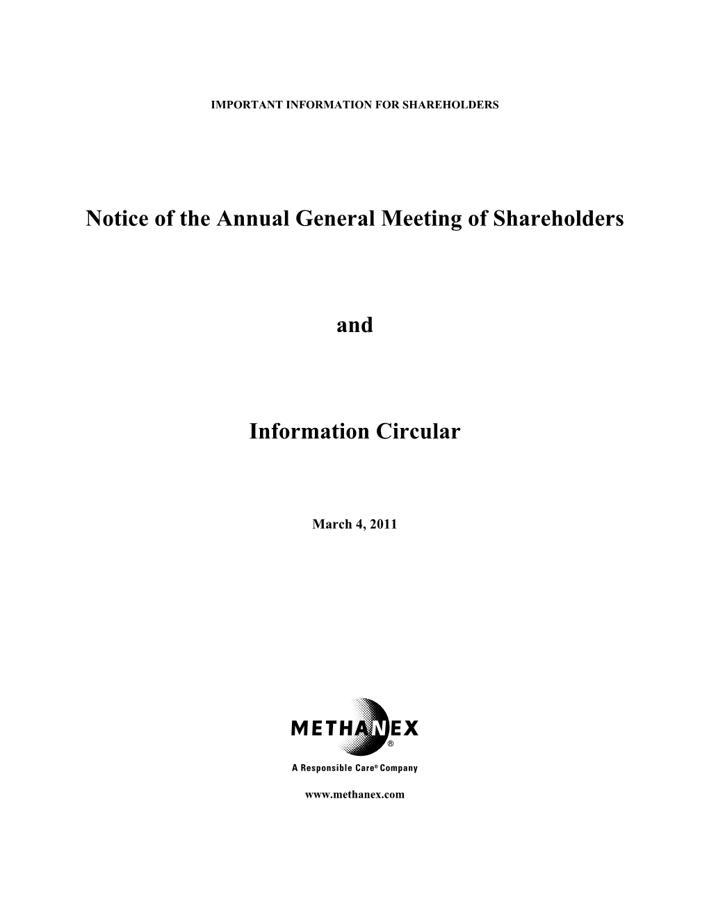 Notice of the Annual General Meeting of Shareholders