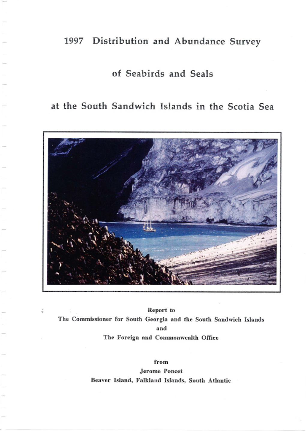 1997 Distribution and Abundance Survey of Seabirds and Seals at the South Sandwich Islands in the Scotia