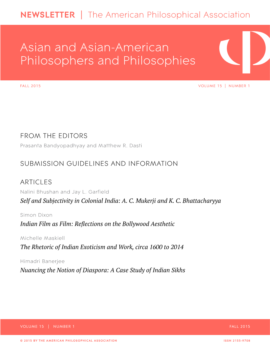 APA Newsletter on Asian and Asian-American Philosopers And