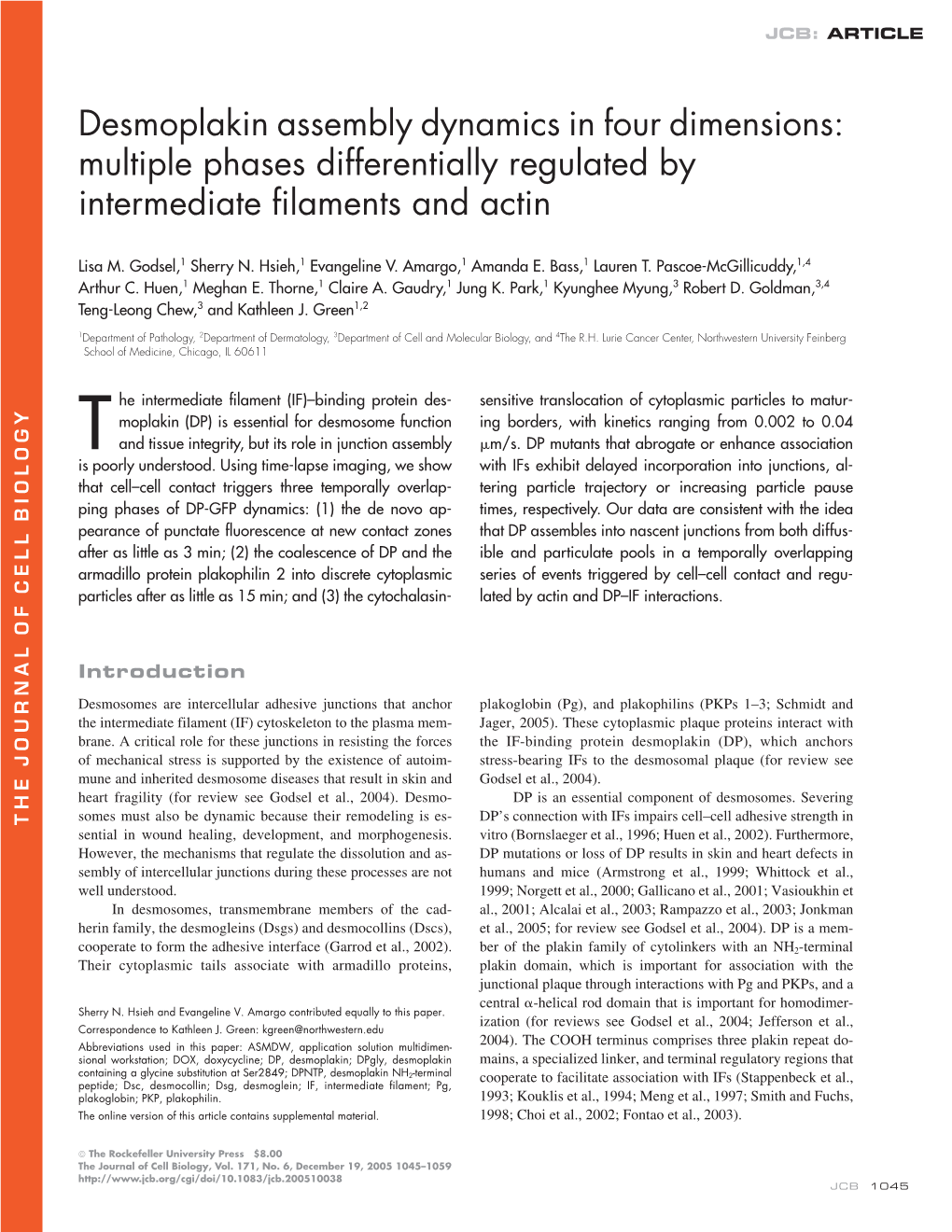 Desmoplakin Assembly Dynamics in Four Dimensions: Multiple