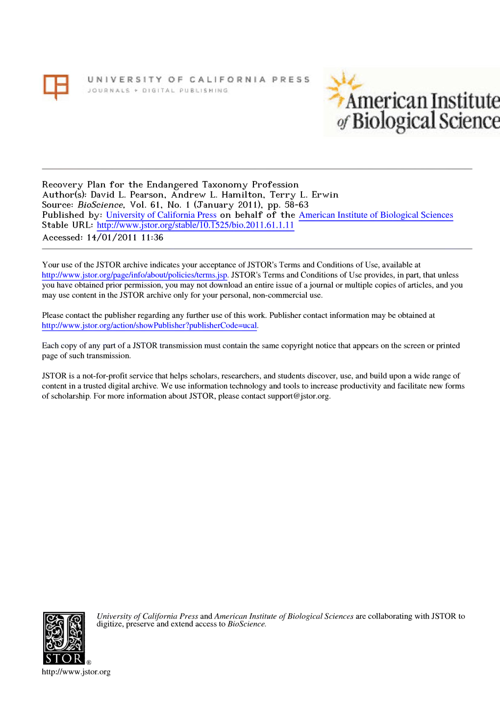 ^American Institute ^/Biological Science