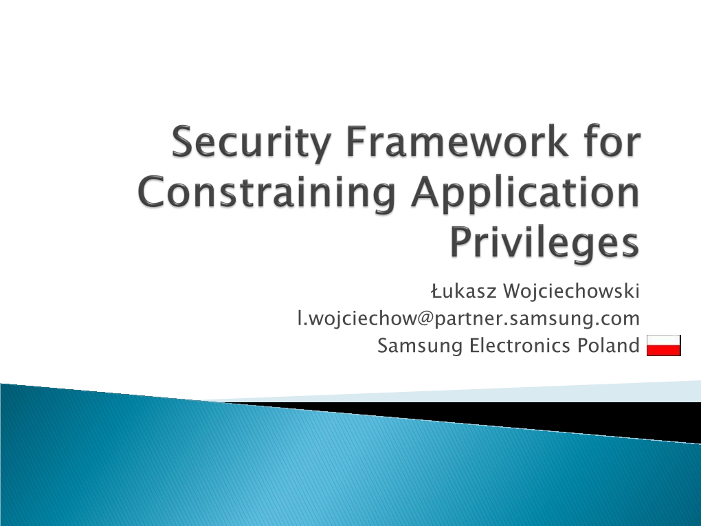 Security Framework for Constraining