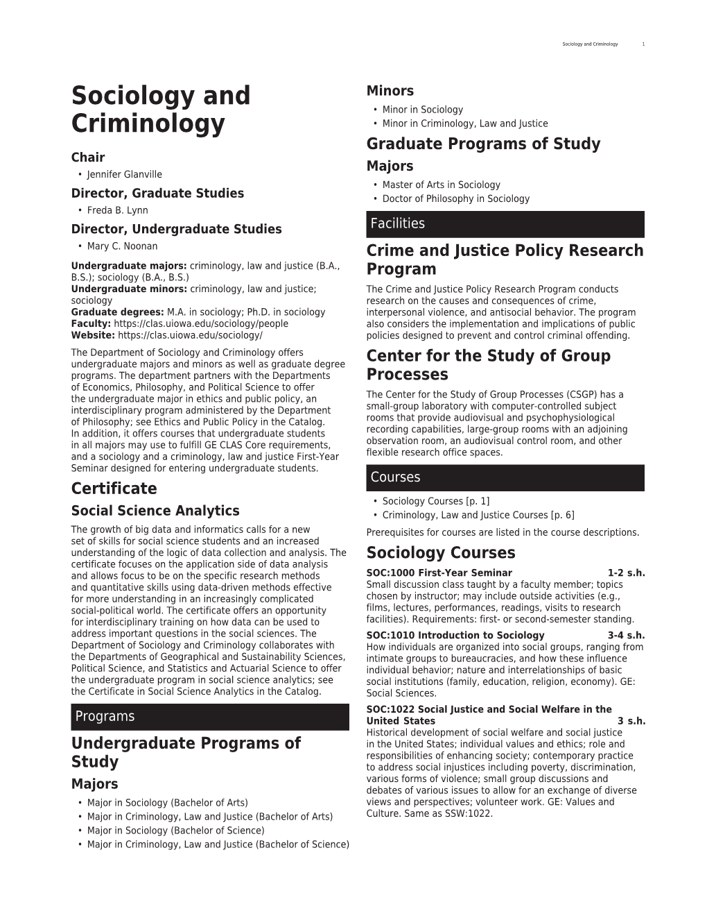 Sociology and Criminology 1