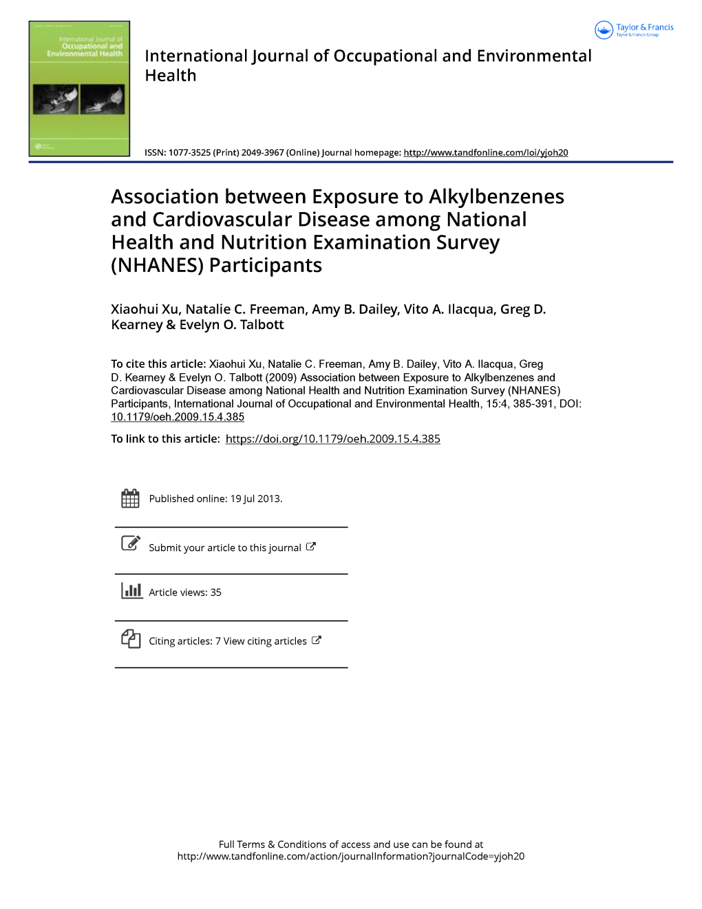 Association Between Exposure to Alkylbenzenes and Cardiovascular Disease Among National Health and Nutrition Examination Survey (NHANES) Participants