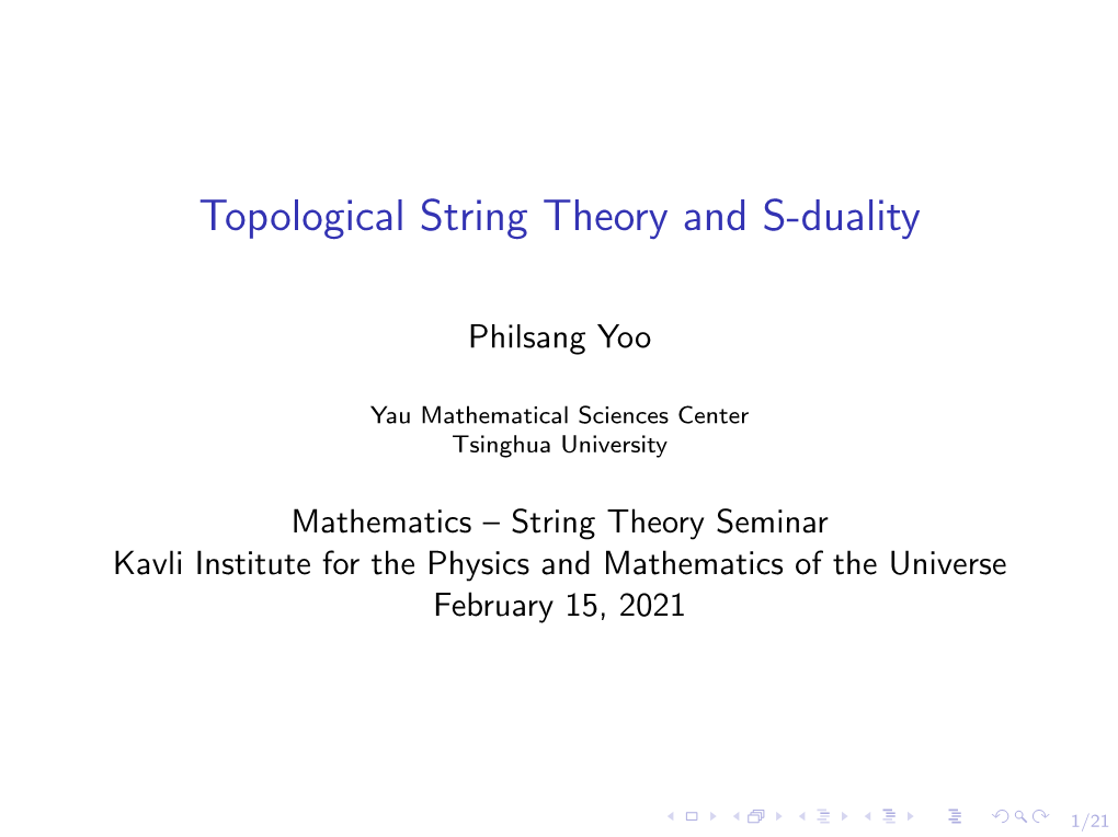 Topological String Theory and S-Duality