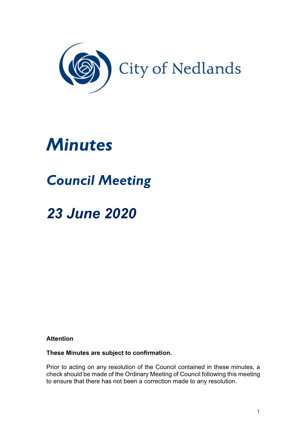 2020 Council Meeting Minutes