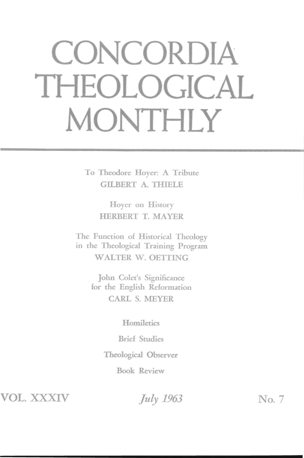 Concordia Theological Monthly