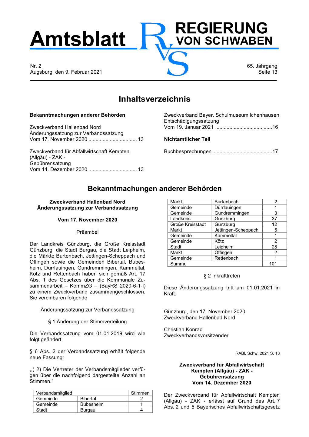 Amtsblatt VON SCHWABEN