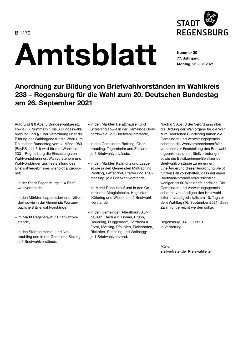 Amtsblatt 30 / 26.07.2021