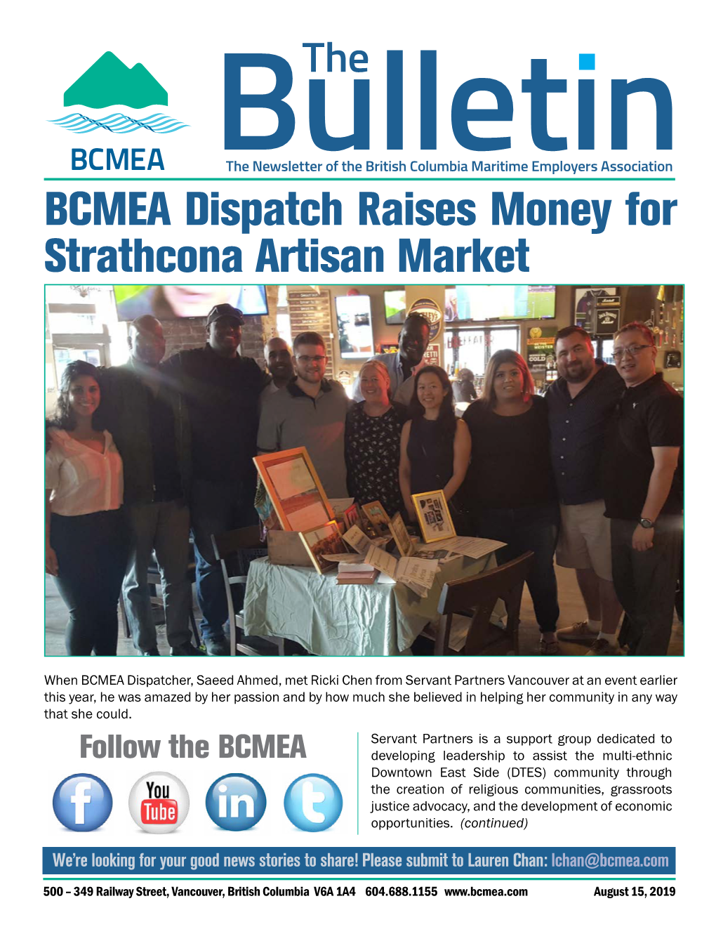 BCMEA Dispatch Raises Money for Strathcona Artisan Market