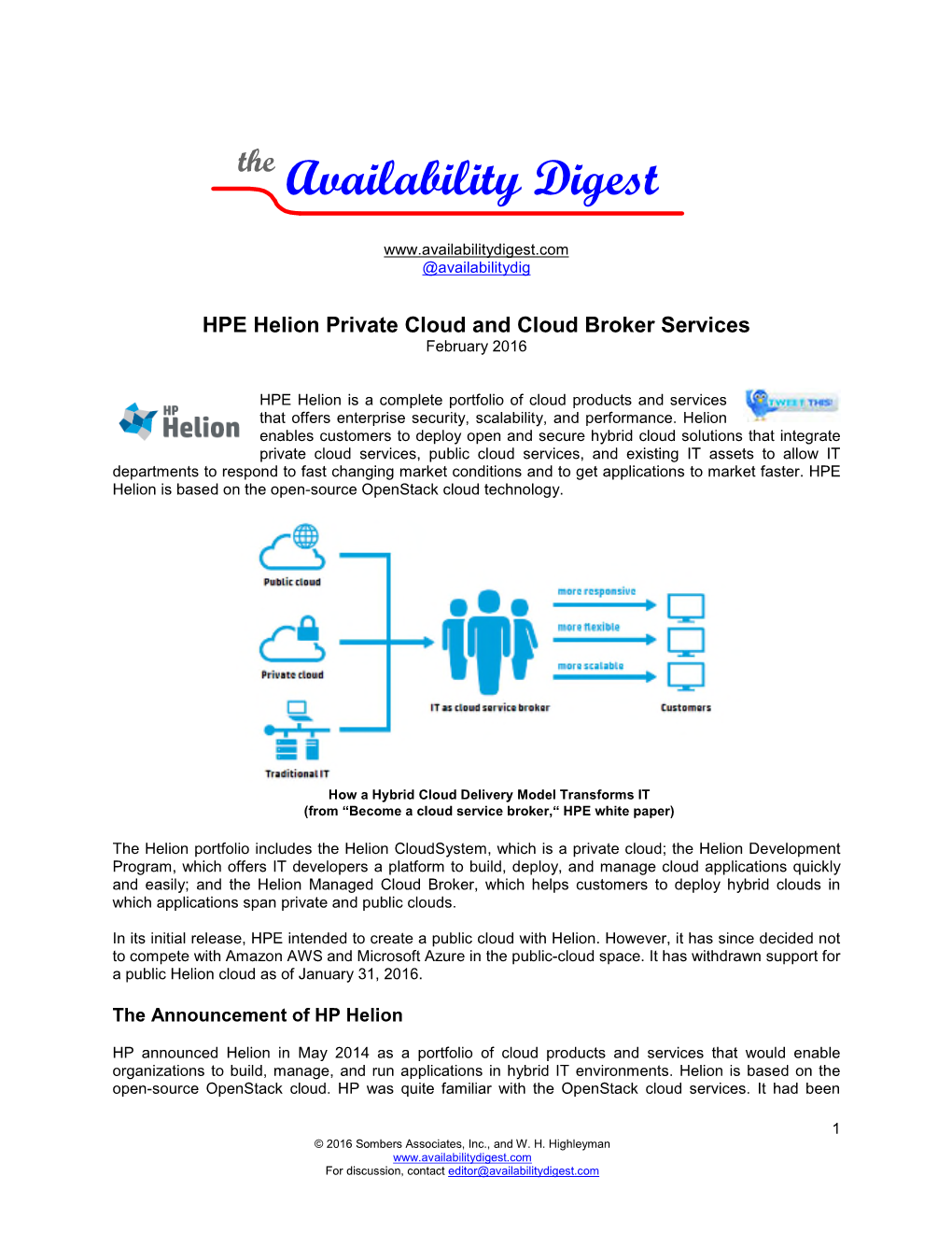 Availability Digest