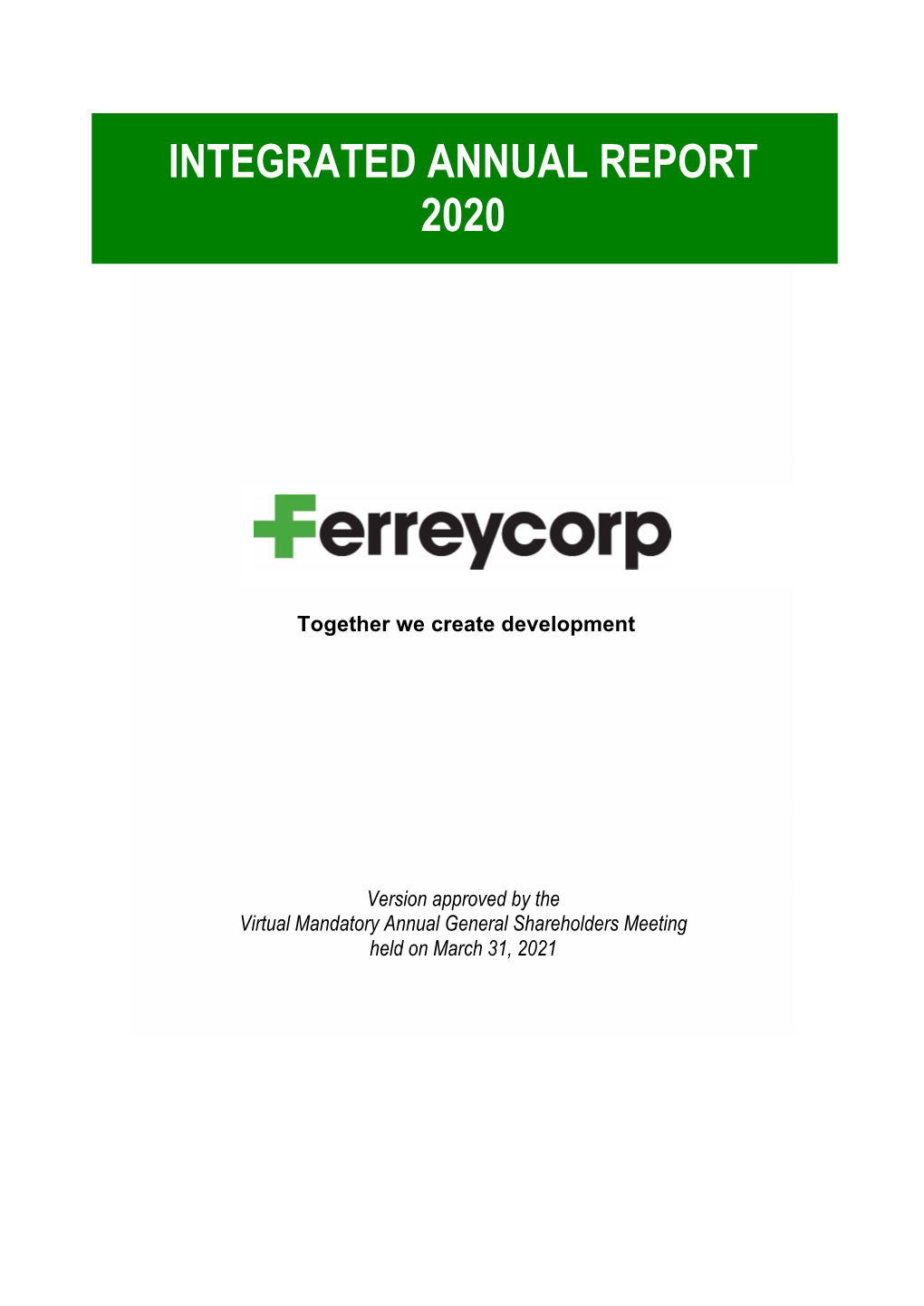 Integrated Annual Report 2020