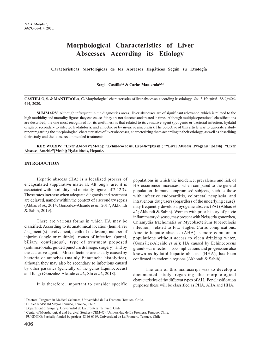 Morphological Characteristics of Liver Abscesses According Its Etiology