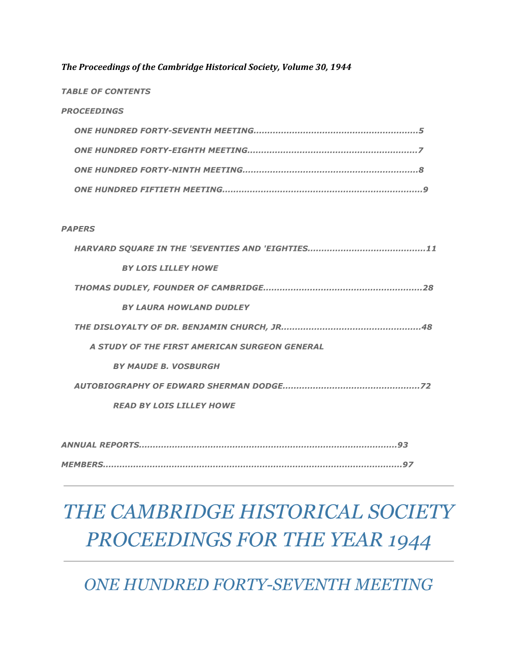 Proceedings Volume 30 – 1944 [PDF]