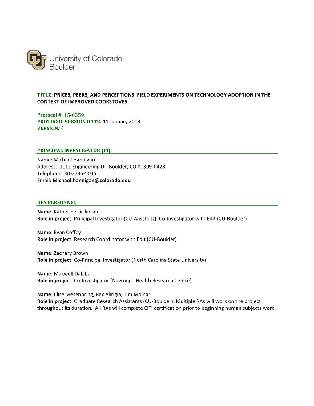 Field Experiments on Technology Adoption in the Context of Improved Cookstoves