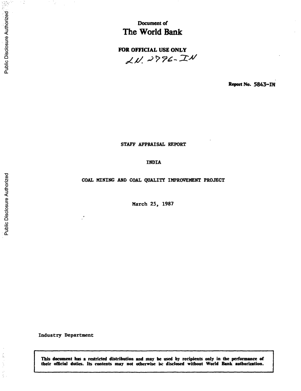 World Bank Document