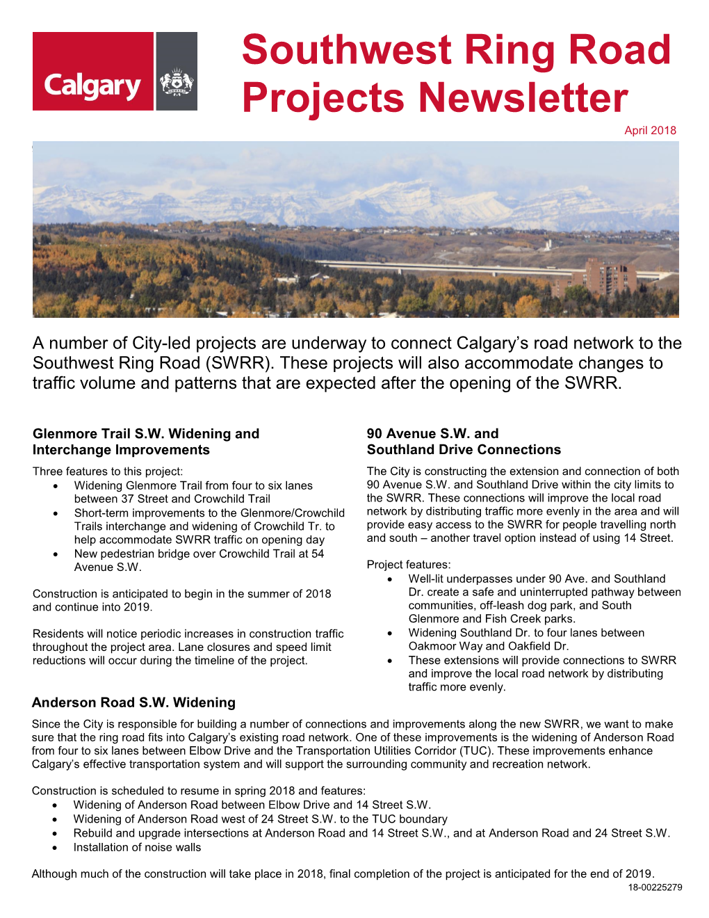 Southwest Ring Road Projects Newsletter April 2018 90 Avenue S.W