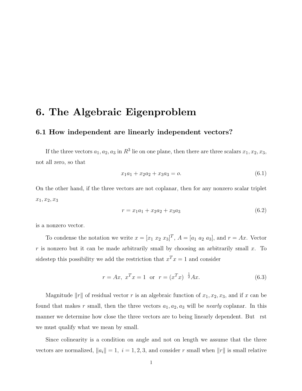 6. the Algebraic Eigenproblem