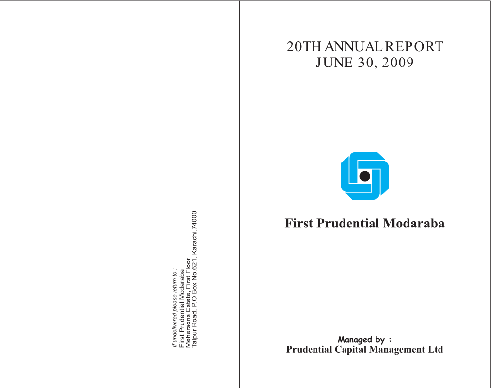 20Th Annual Report June 30, 2009