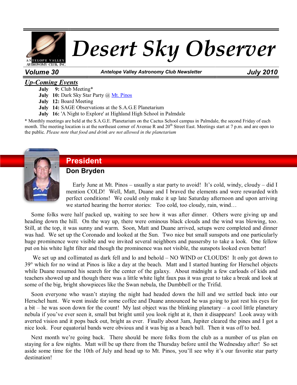 The Desert Sky Observer