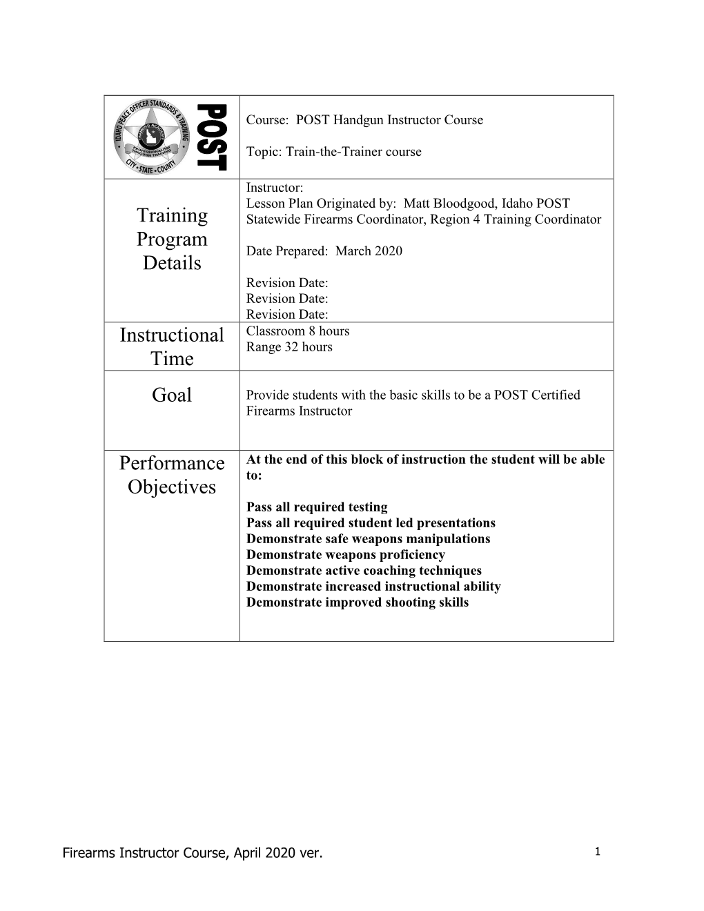 Lesson Plan Format