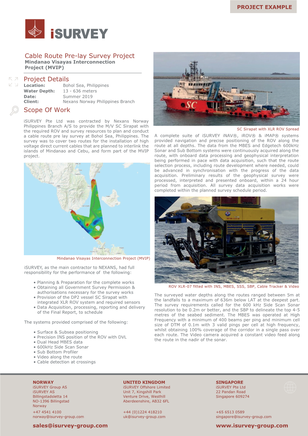 Cable Route Prelay Survey