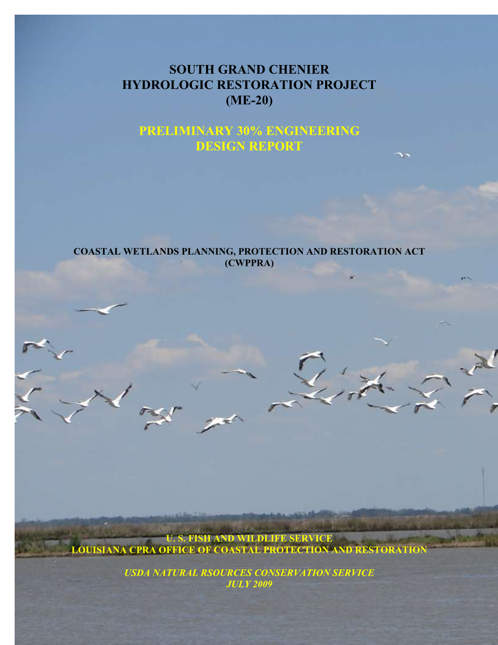 South Grand Chenier Marsh Creation 30% Design Report