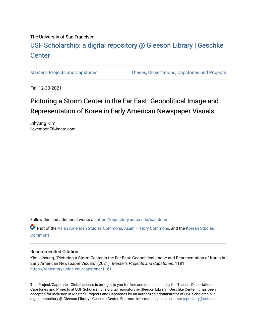 Picturing a Storm Center in the Far East: Geopolitical Image and Representation of Korea in Early American Newspaper Visuals