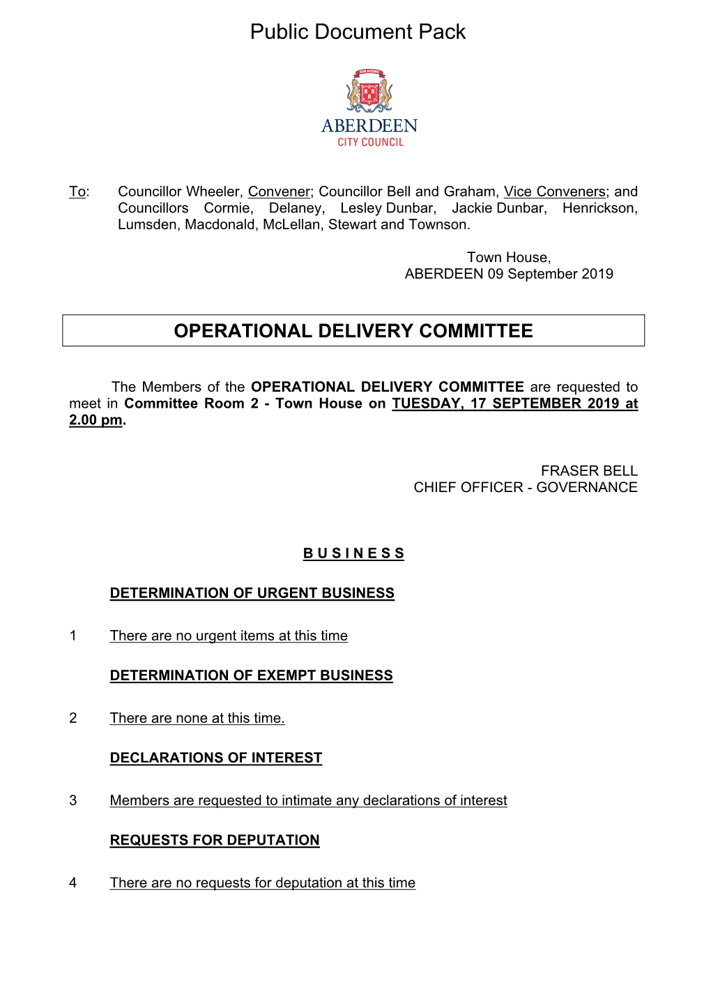 (Public Pack)Agenda Document for Operational Delivery Committee, 17
