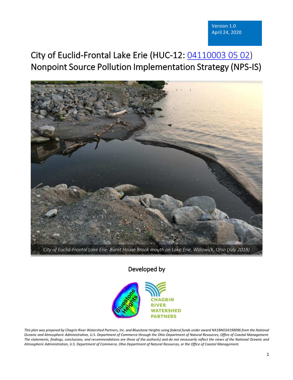 City of Euclid-Frontal Lake Erie (HUC-12: 04110003 05 02) Nonpoint Source Pollution Implementation Strategy (NPS-IS)