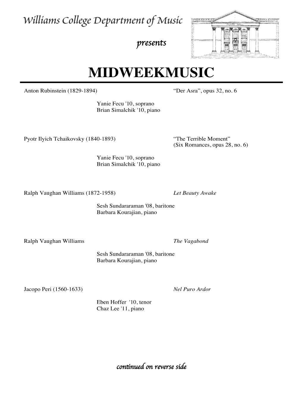 Midweek Music Database