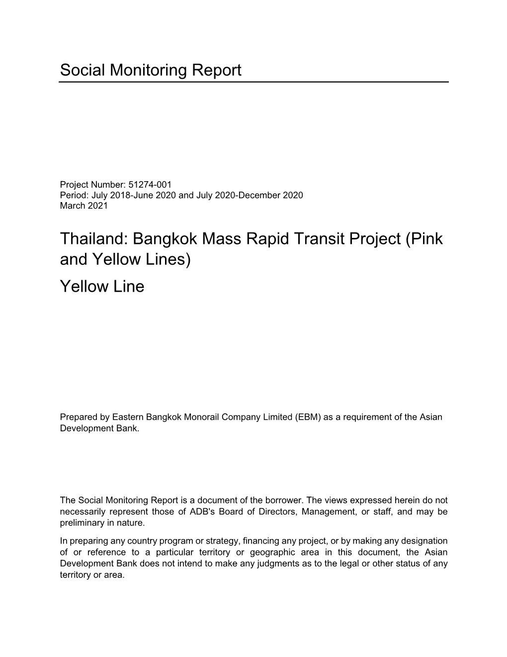 Bangkok Mass Rapid Transit Project (Pink and Yellow Lines) Yellow Line