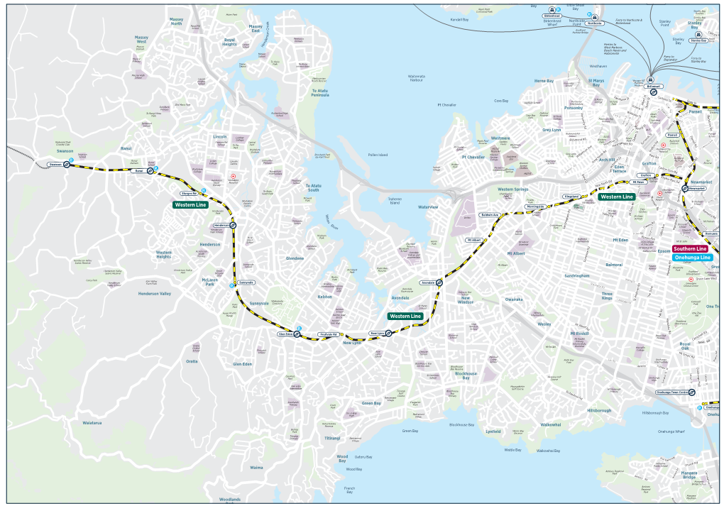 View the Western Line Train Network Route Map (PDF 1.62MB)