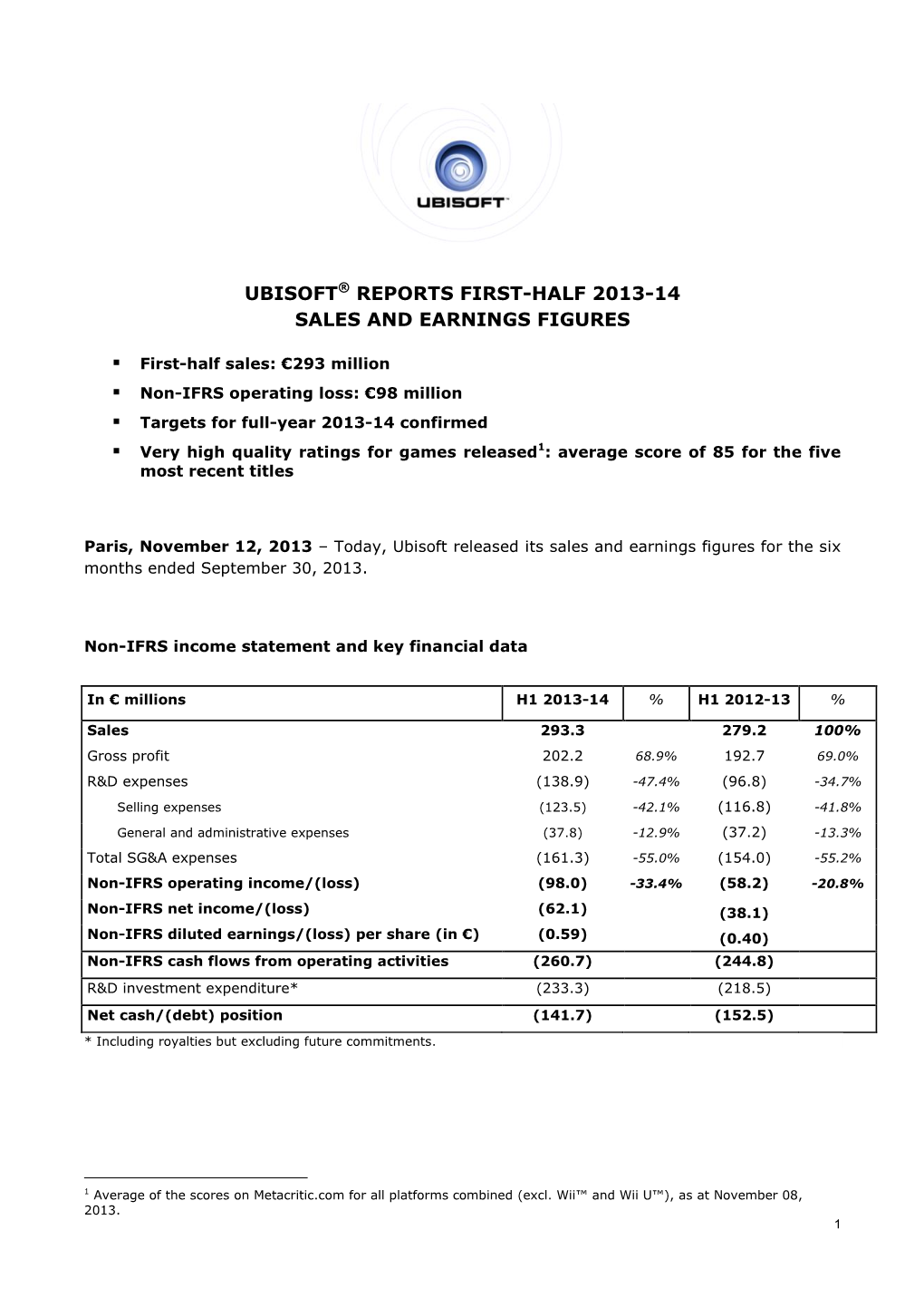 UBISOFT Annonce Ses Résultats Pour L'exercice 2005-2006