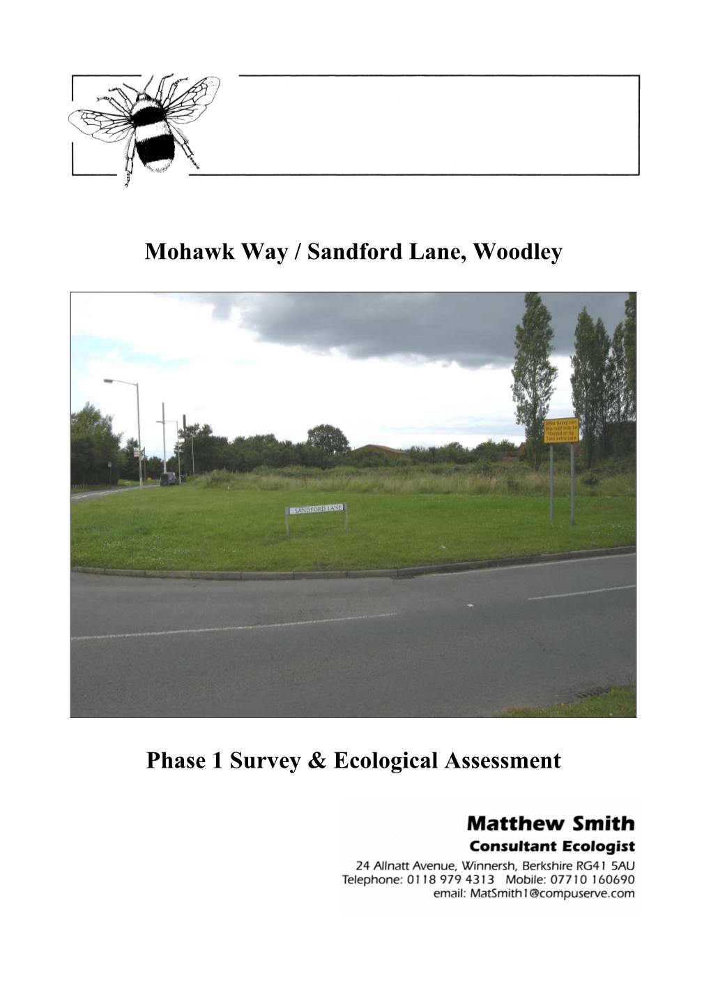 Mohawk Way / Sandford Lane, Woodley Phase 1 Survey