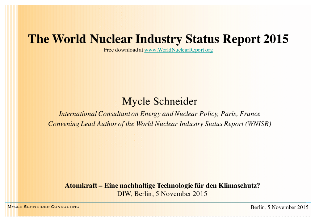 The World Nuclear Industry Status Report 2015 Free Download At