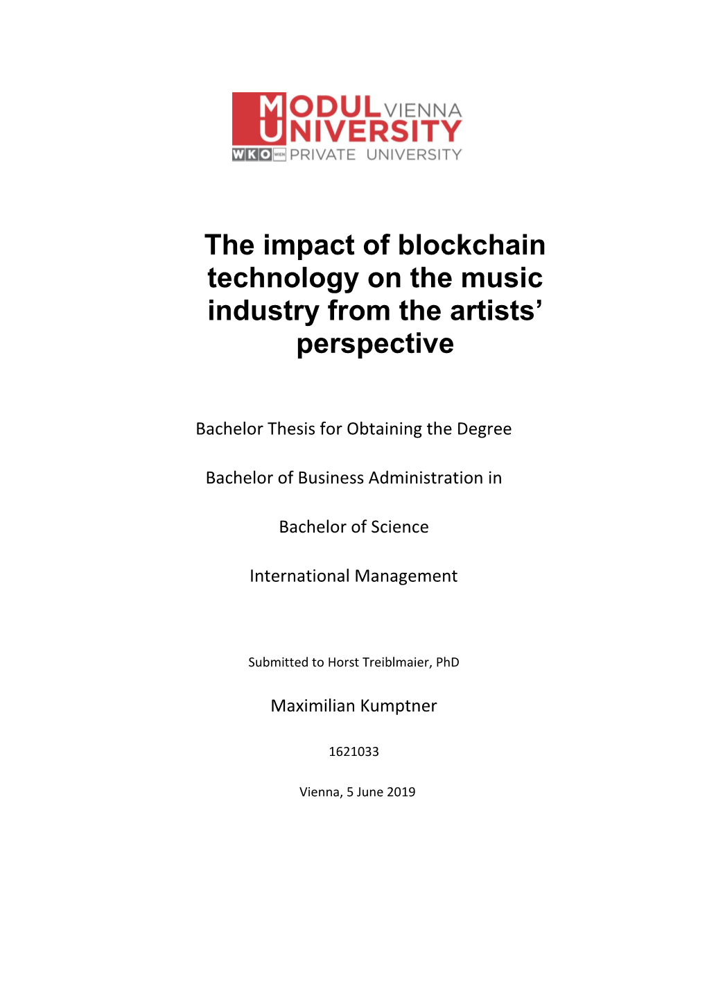 The Impact of Blockchain Technology on the Music Industry from the Artists’ Perspective