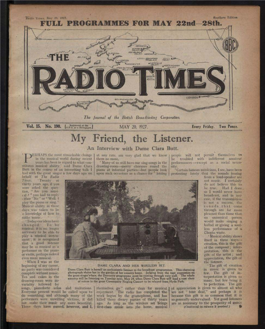 My Friend, the Listener. an Interview Tks Dame Clara Butt