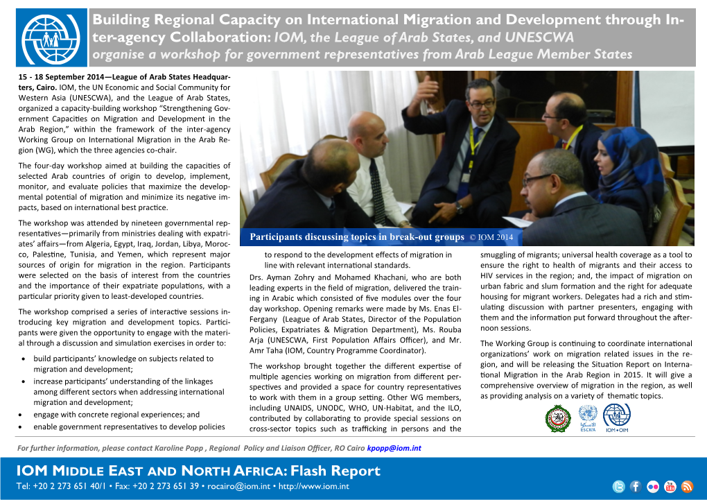 Building Regional Capacity on International Migration And