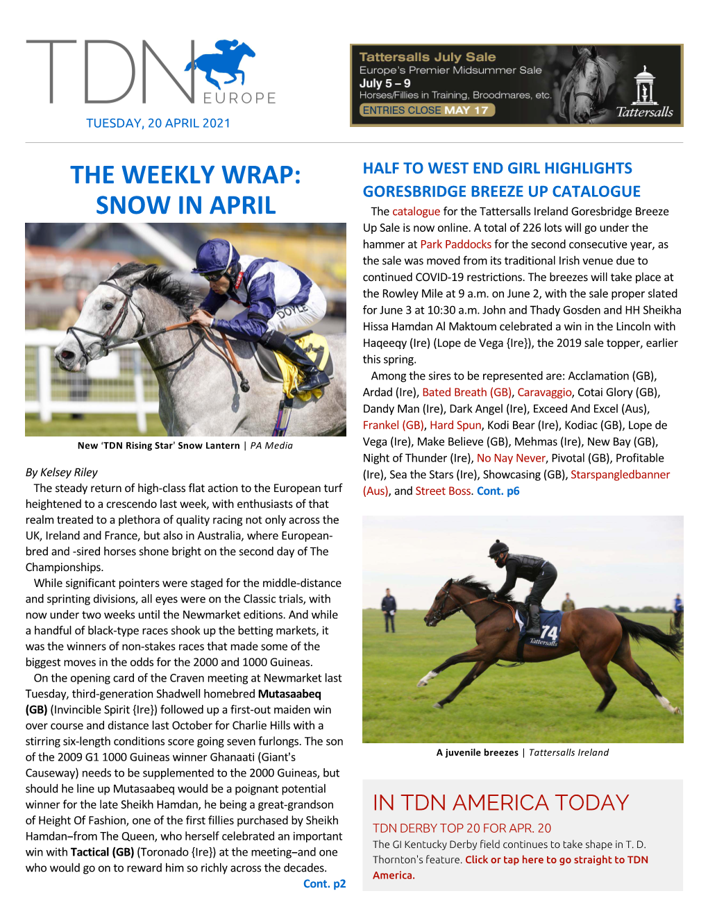 Tdn Europe • Page 2 of 11 • Thetdn.Com Tuesday • 20 April 2021
