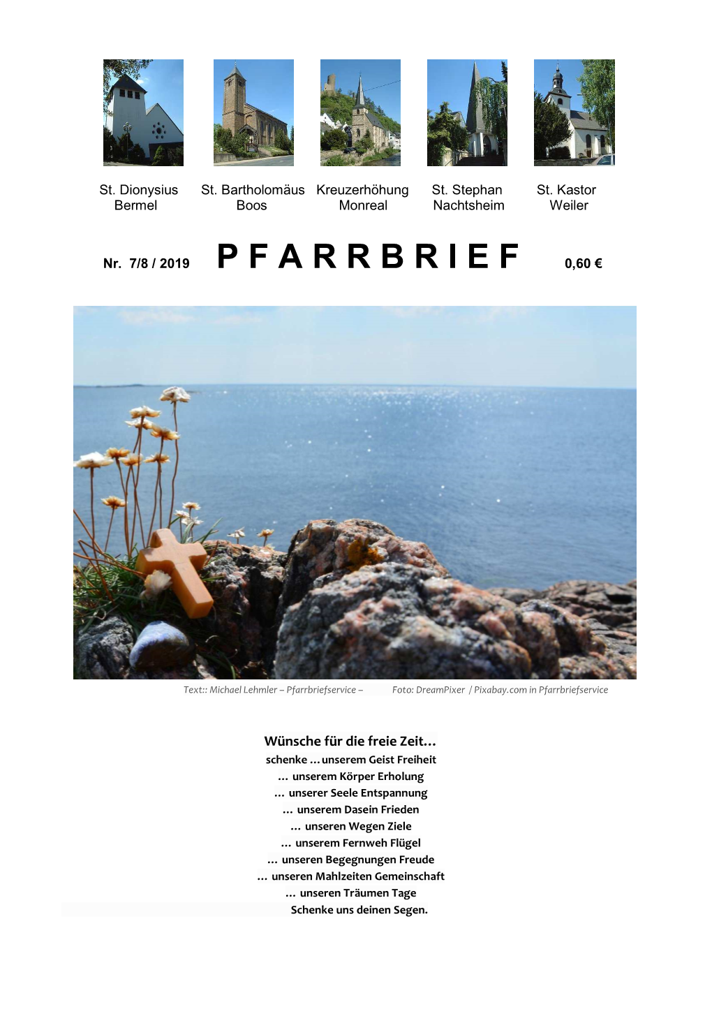 Pfarrbrief Juli August 2019