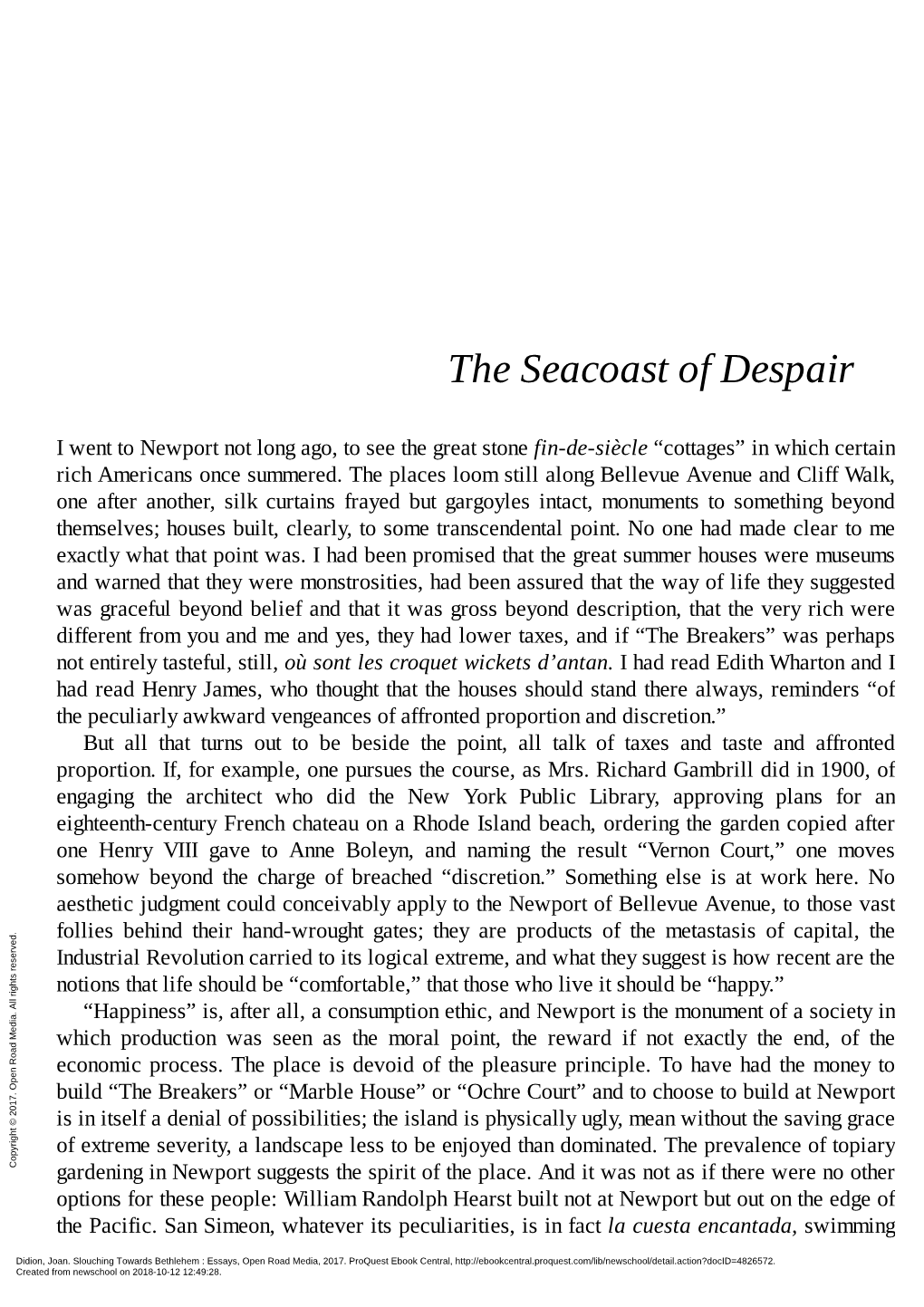 The Seacoast of Despair