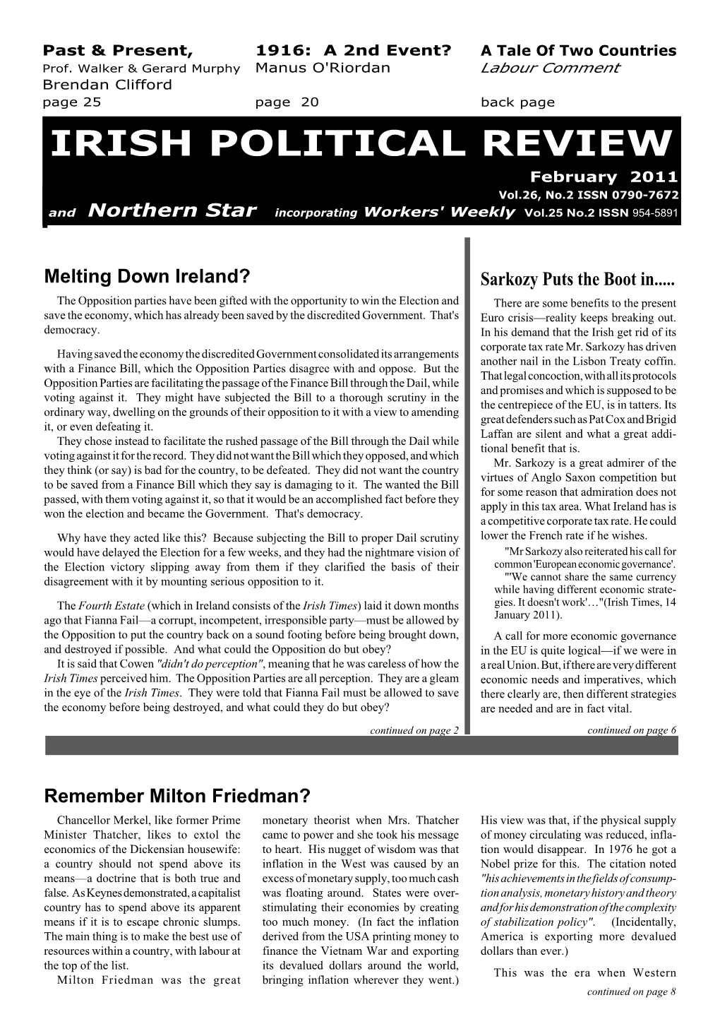 Irish Political Review, February 2011