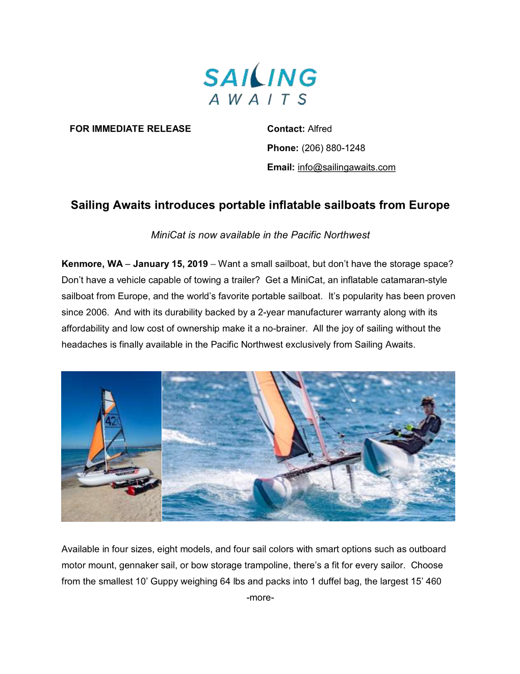 Sailing Awaits Introduces Portable Inflatable Sailboats from Europe