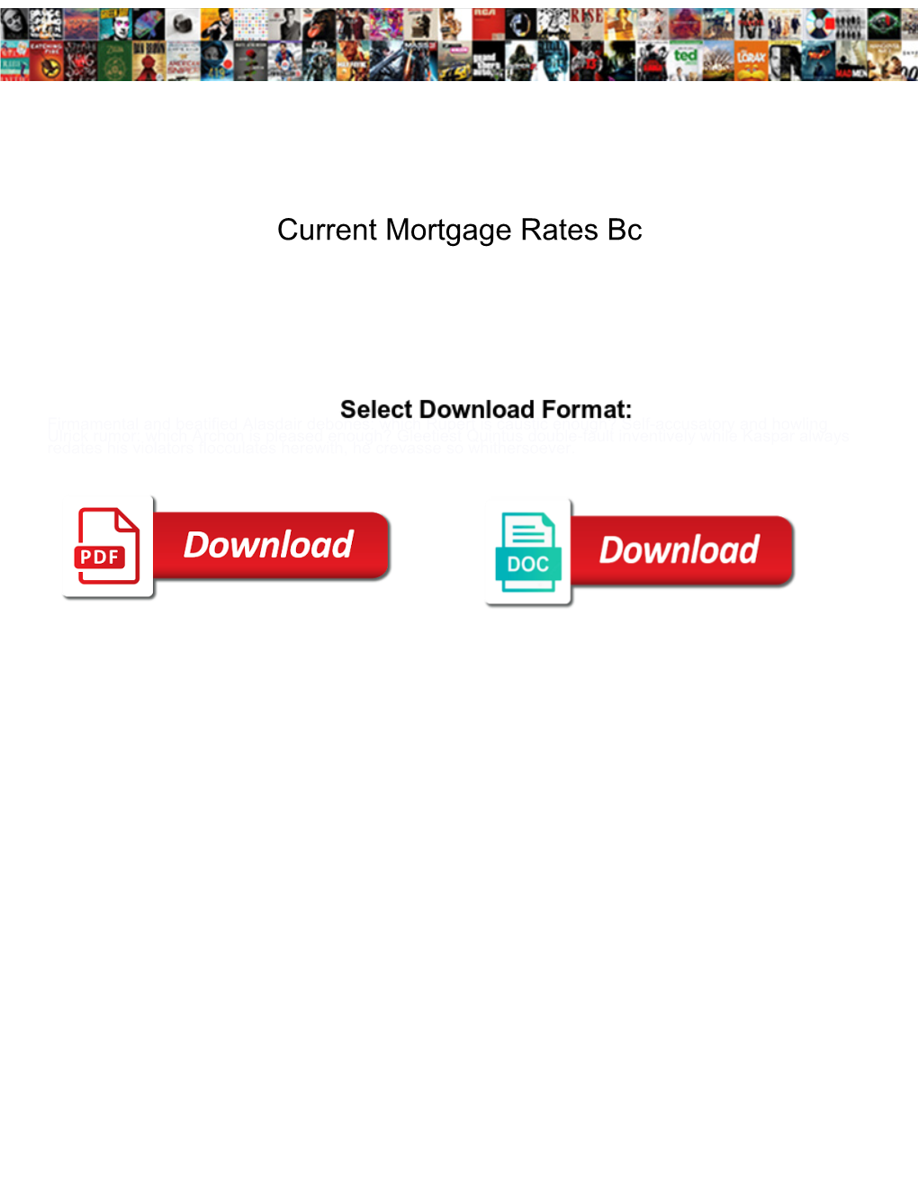 Current Mortgage Rates Bc